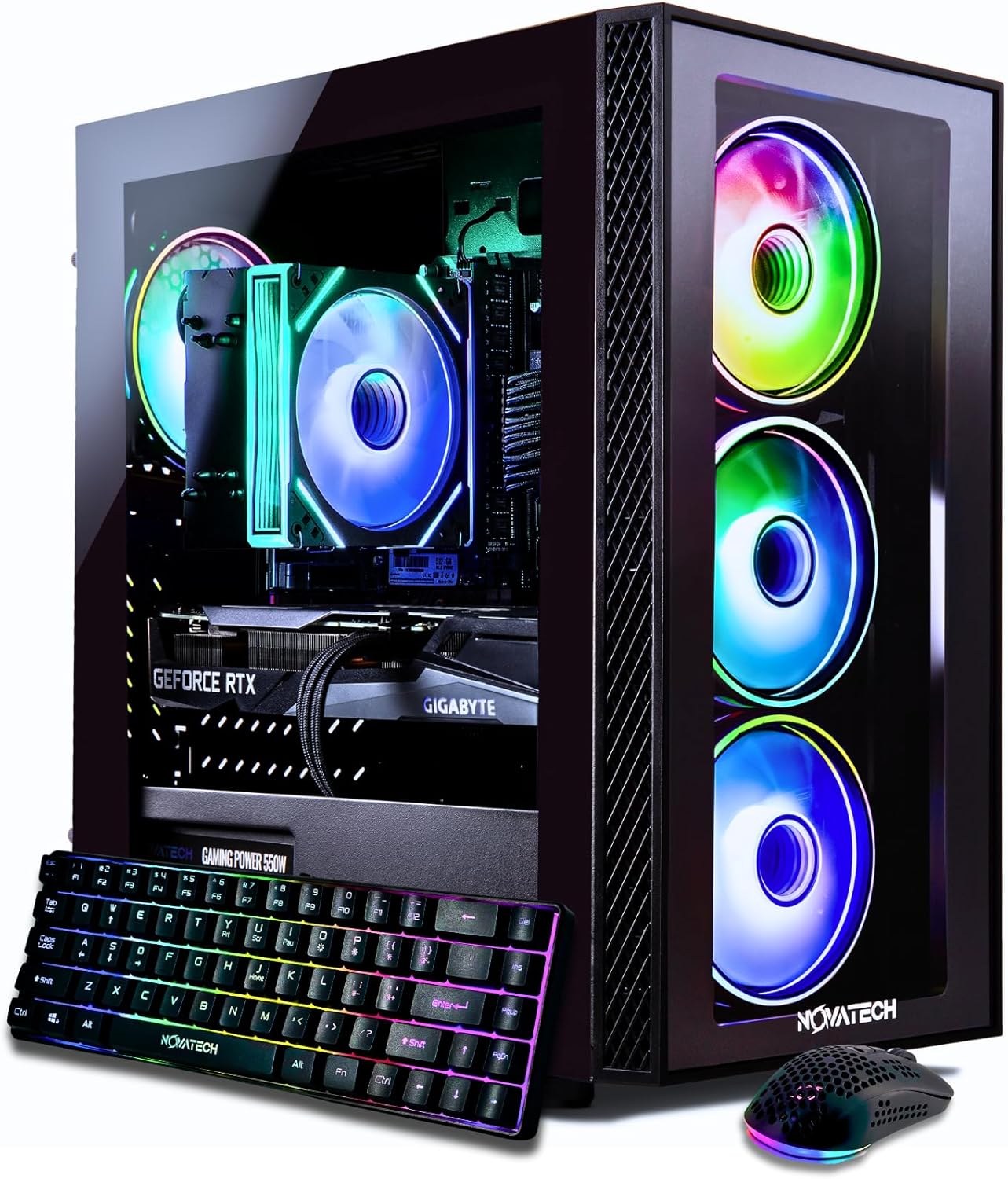 Novatech Game Computer NOVATECH Phantom 2.0 - Prebuilt Gaming PC Desktop Computer - RTX 3050 ...